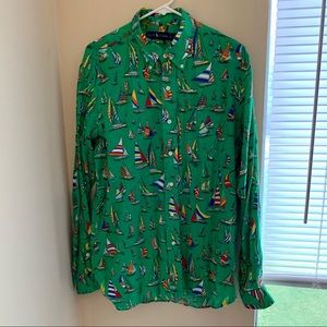 Ralph Lauren Men’s Linen Sailboat Nautical Shirt